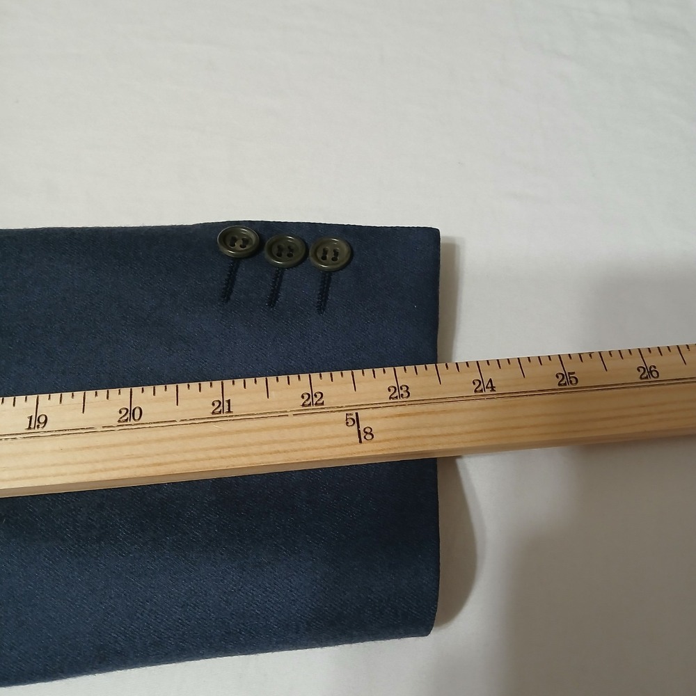 Canali Mens Blue Virgin Wool Blazer Size 40R Non-vented/ Single Breast/ 3 Button - Picture 12 of 13